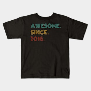 8 Years Old Awesome Since 2016 8Th Birthday Kids T-Shirt